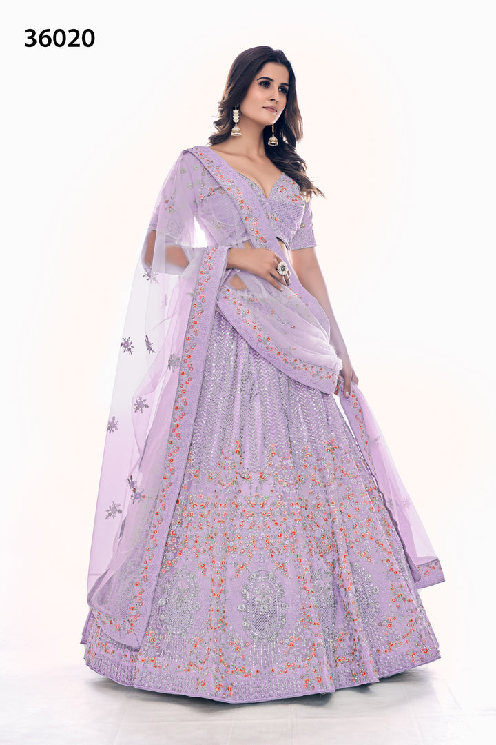 Exquisite Bridal Lehenga Choli | Soft Net Embroidered Wedding Lehenga