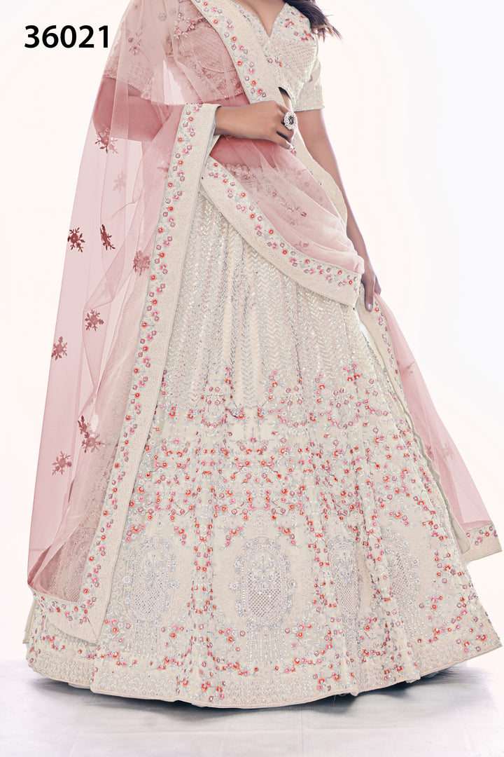 Exquisite Bridal Lehenga Choli | Soft Net Embroidered Wedding Lehenga