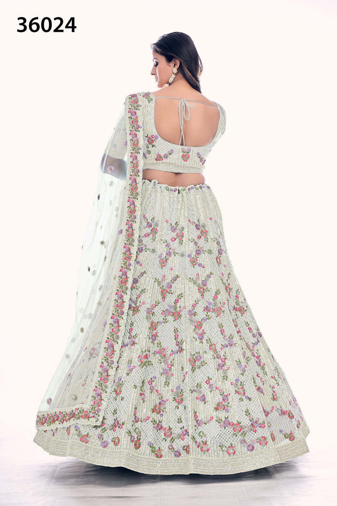 Intricate Embroidered Bridal Lehenga | Designer Soft Net Wedding Outfit