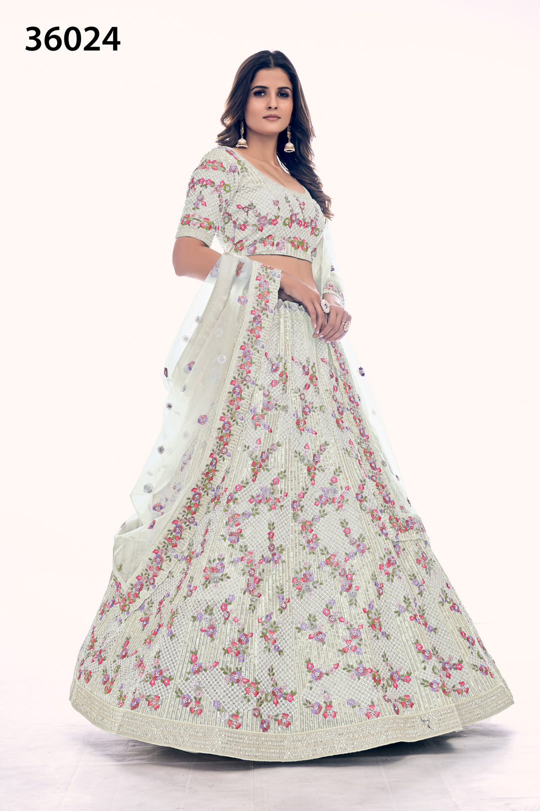 Intricate Embroidered Bridal Lehenga | Designer Soft Net Wedding Outfit