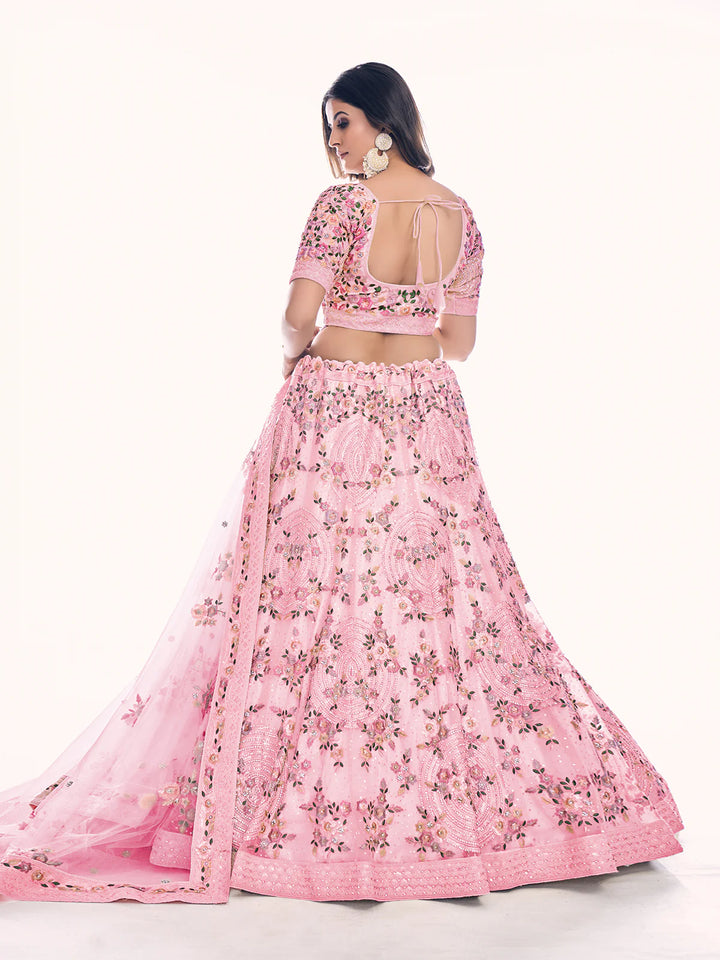 Designer Embroidered Lehenga Choli Set | Soft Net Lehenga for Women