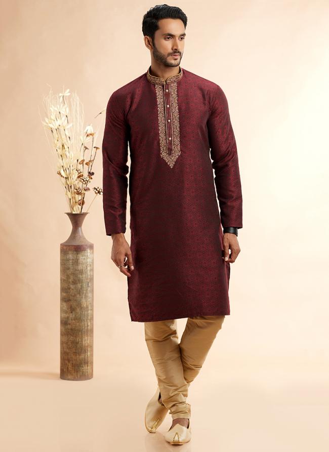 Luxurious Handcrafted jacquard art silk Premium Kurta Pajama | Symbolizing Elegance & Luxury in Every Detail