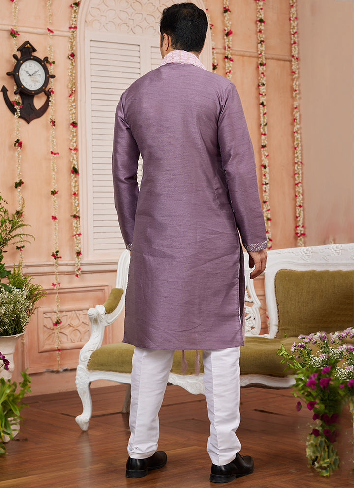 Modern Light Purple Kurta Pajama | Luxury Attire for Weddings & Special Moments