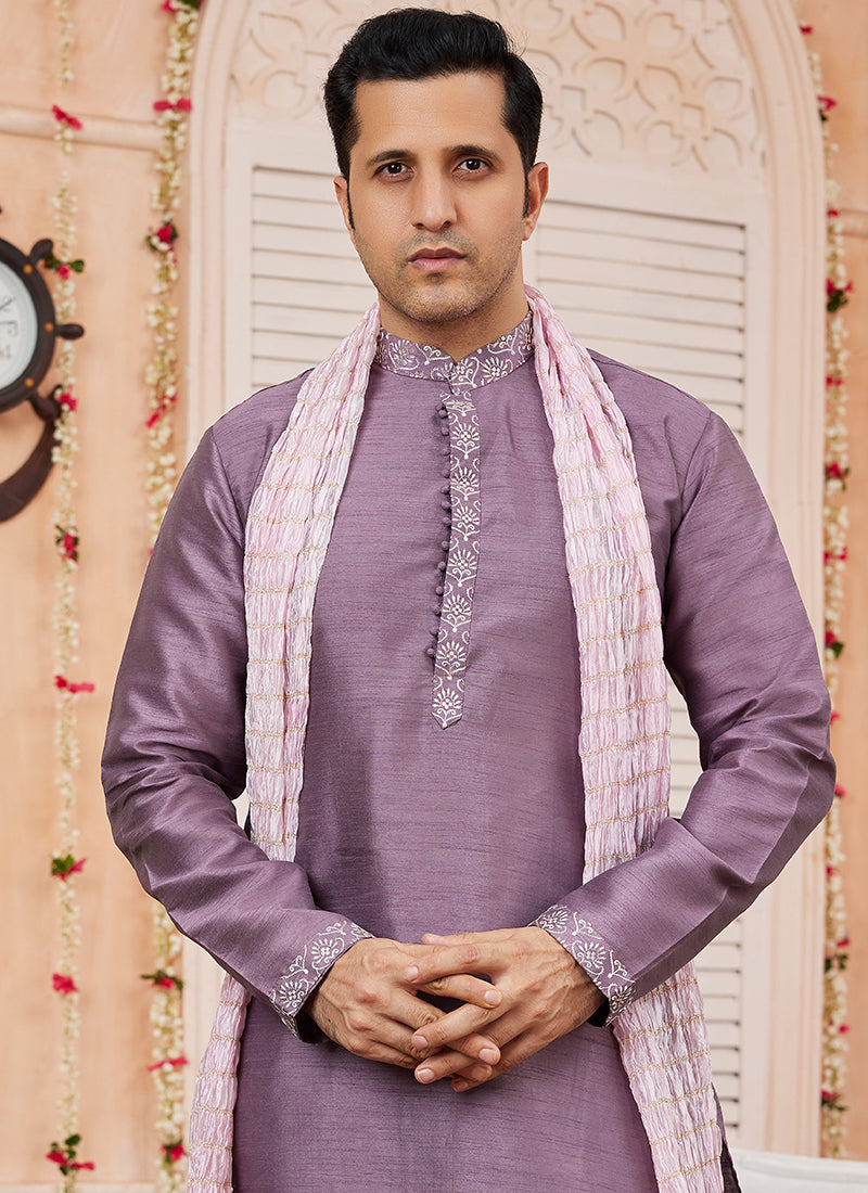 Modern Light Purple Kurta Pajama | Luxury Attire for Weddings & Special Moments