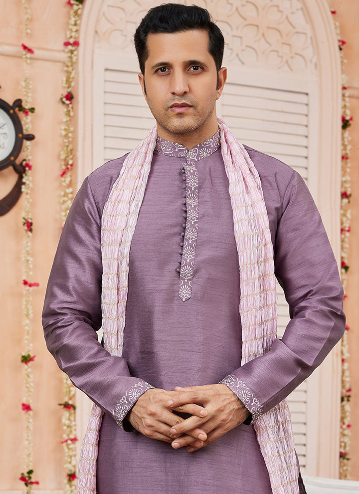 Modern Light Purple Kurta Pajama | Luxury Attire for Weddings & Special Moments