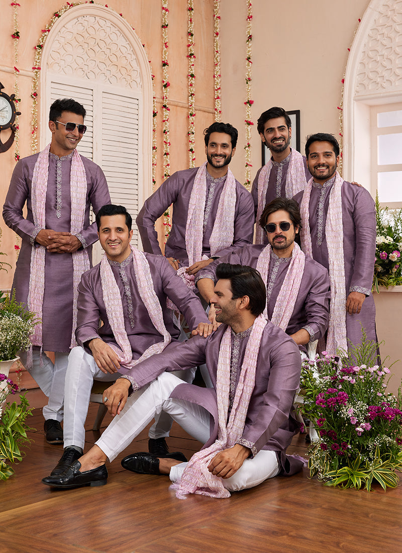 Modern Light Purple Kurta Pajama | Luxury Attire for Weddings & Special Moments