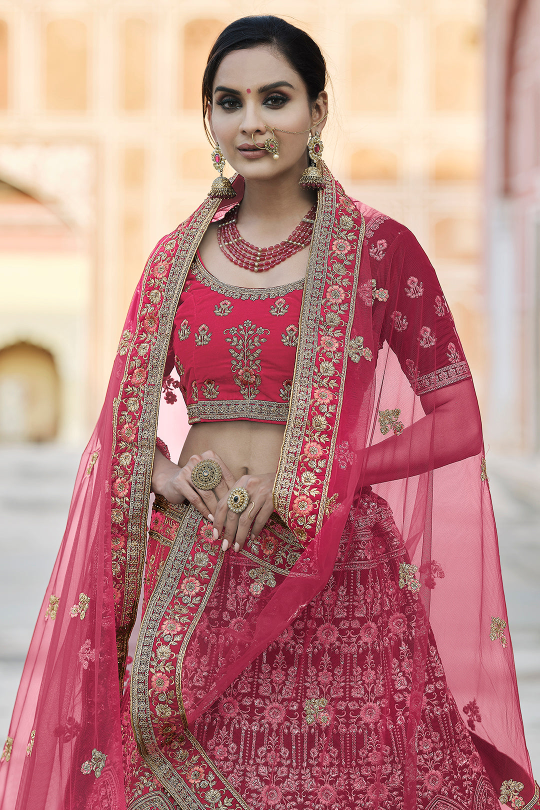 Handwork Velvet Lehenga Choli | Flared Embroidery Bridal Edition