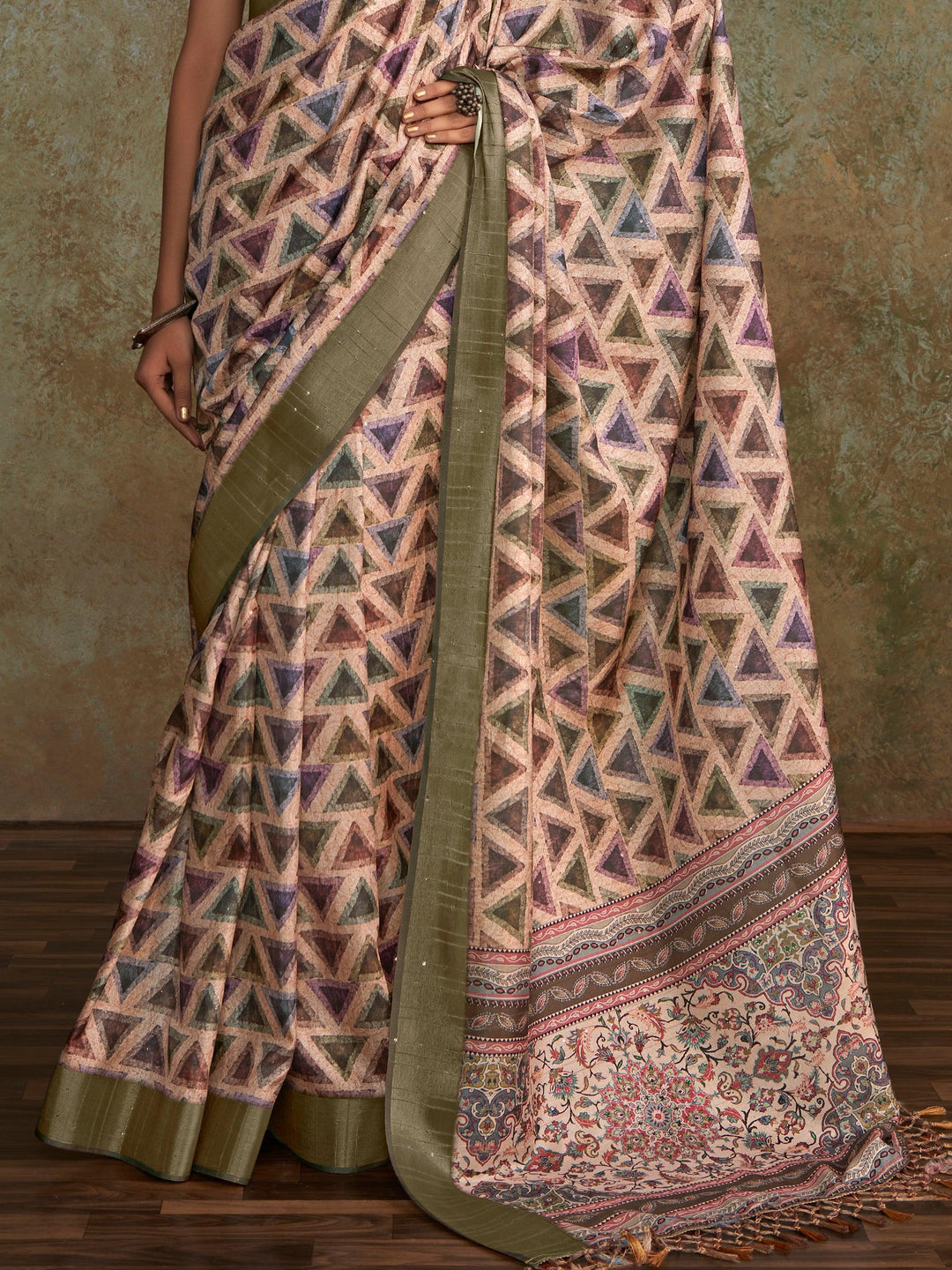 Vibrant color luxurious fabric exclusive attire crafted for elegance and style.