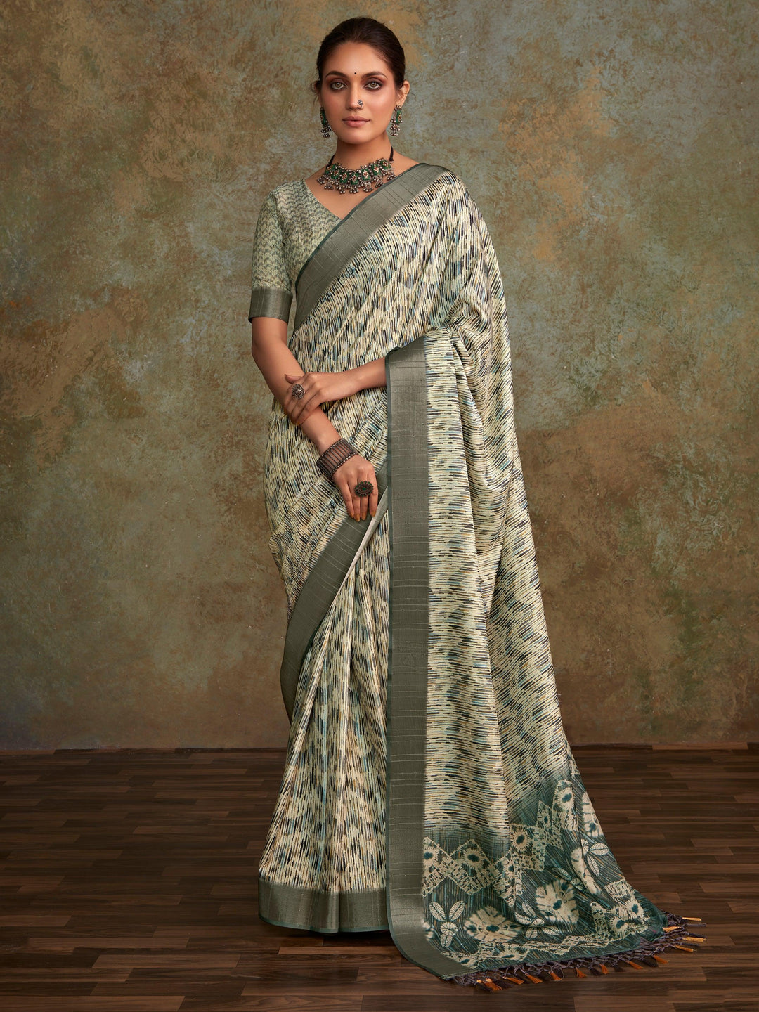 White silk saree crafted for elegance and style.