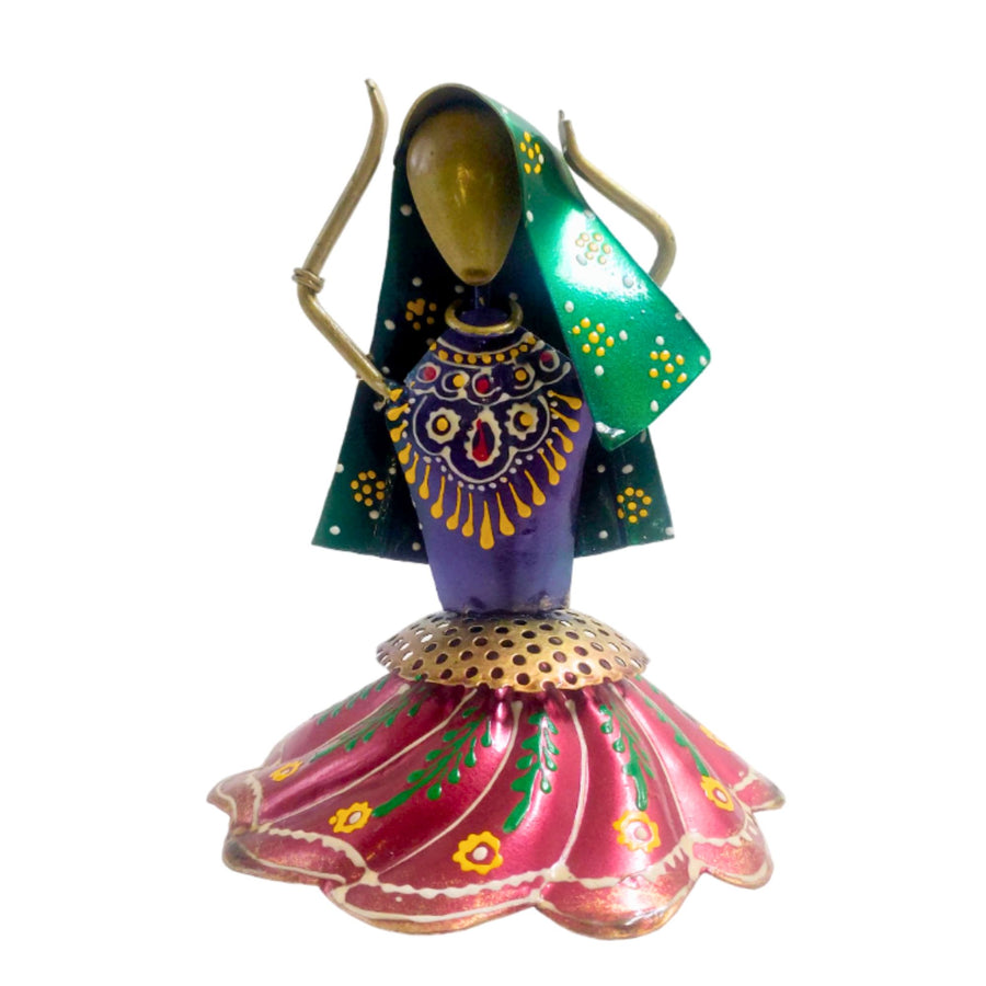 Decorative multi-color dancing lady showpiece, blending art and elegance