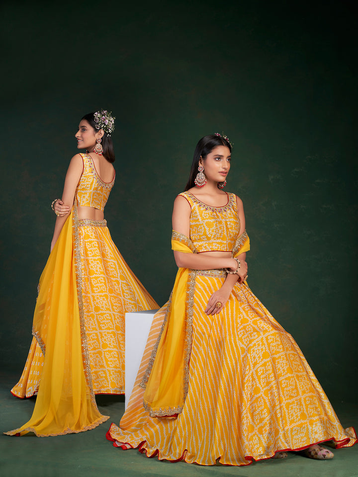 Festive Yellow Lehenga | Elegant Wedding Lehenga Choli for Women