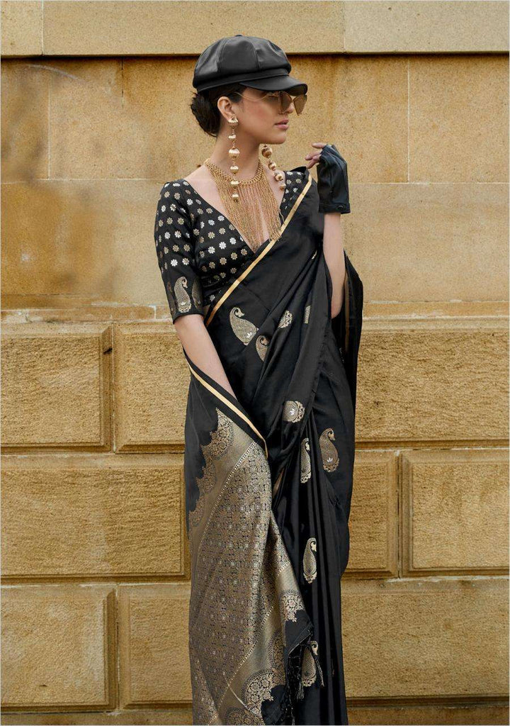 Handloom Satin Saree | Sophisticated Indian Saadi for Special Events