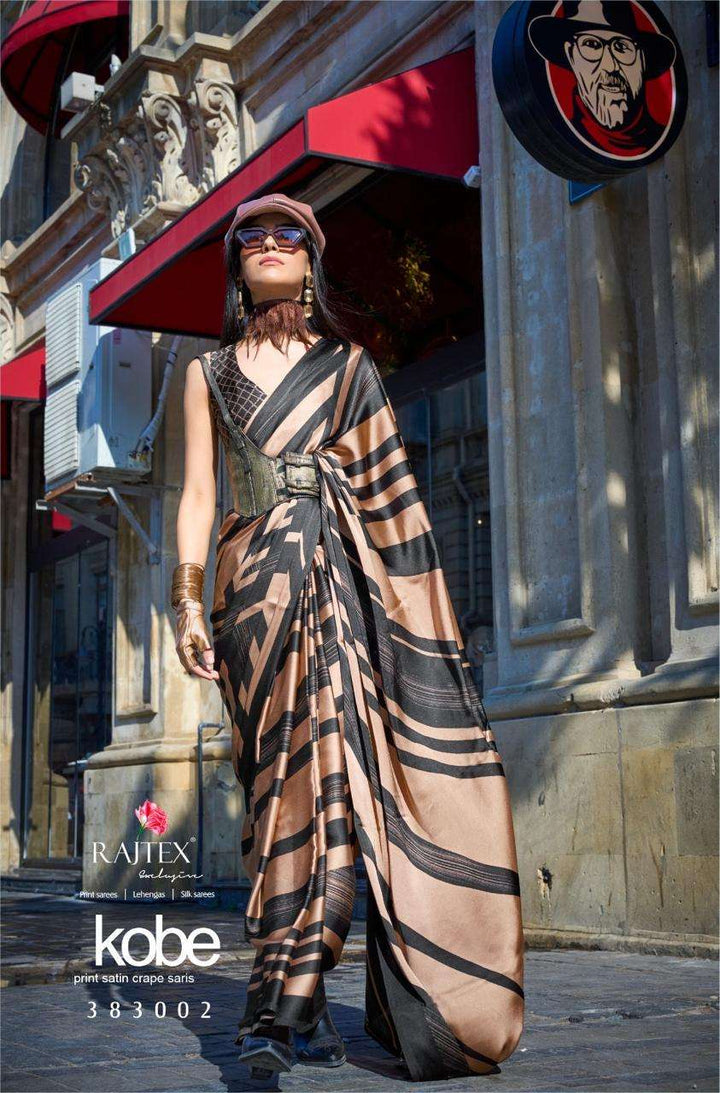 Satin Crape Digital Printed Saree | Elegant Indo-Western Look for Women