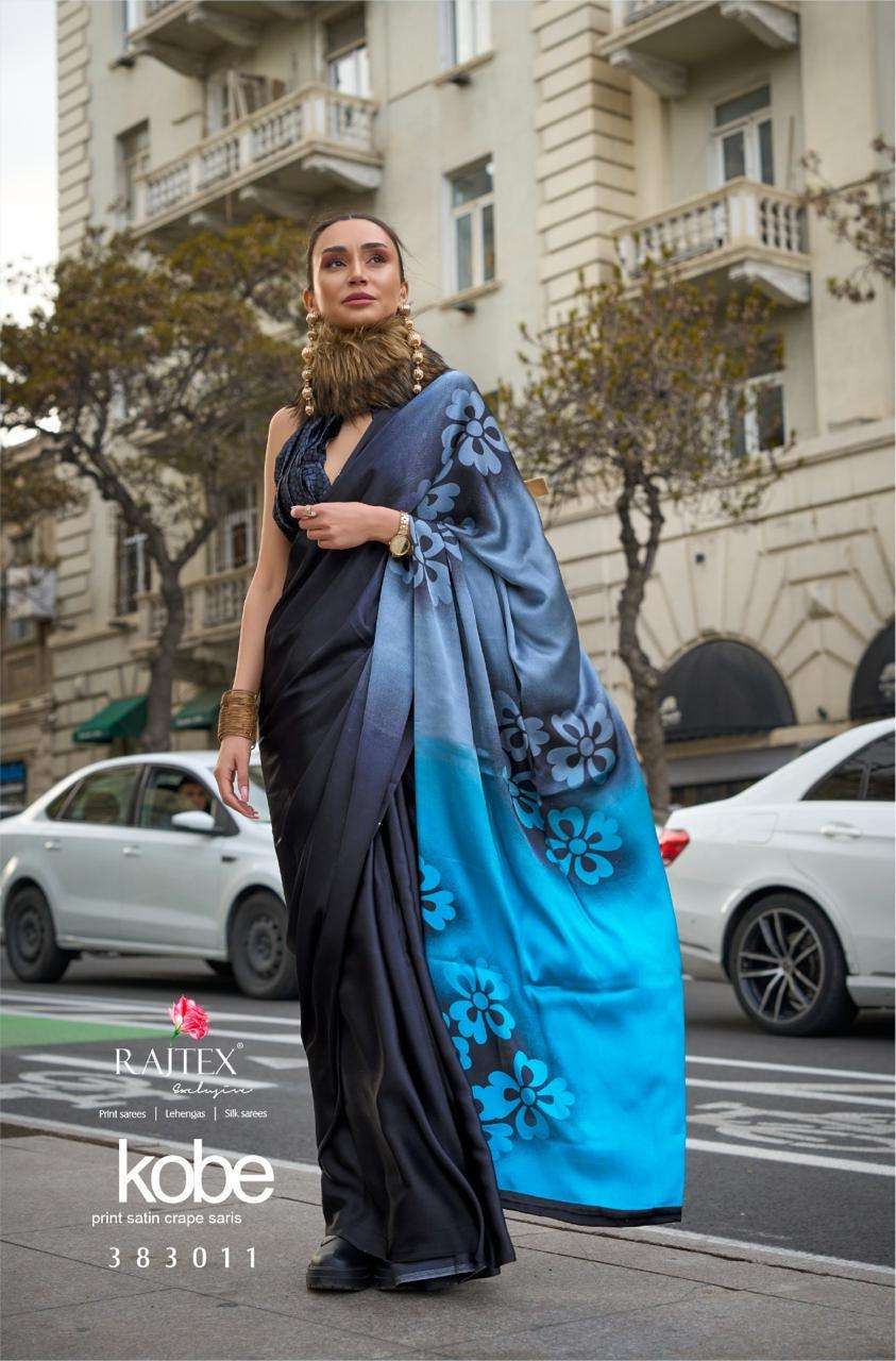 Artistic Gradient Sari with Floral Motifs | Modern Indian Saree for Women