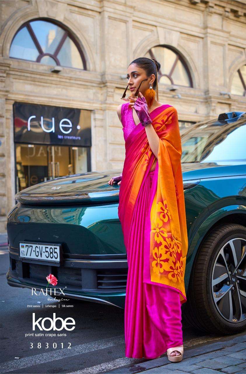 Artistic Gradient Sari with Floral Motifs | Modern Indian Saree for Women