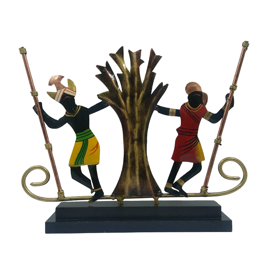 Beautifully crafted multi-color iron man and woman, a charming accent piece for any room.