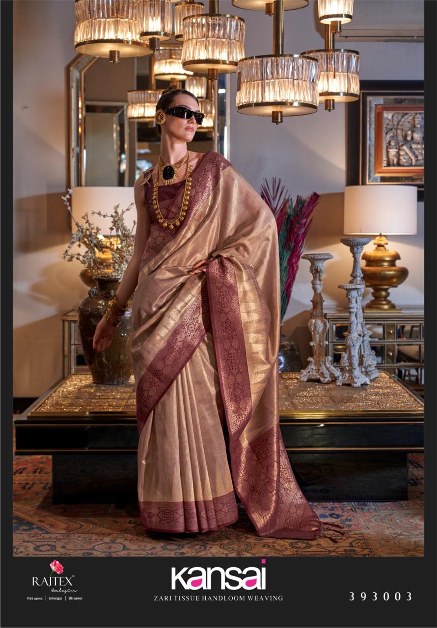 Zari Tissue Silk Saree with Contrast Pallu | Vintage Charm Meets Modern Elegance