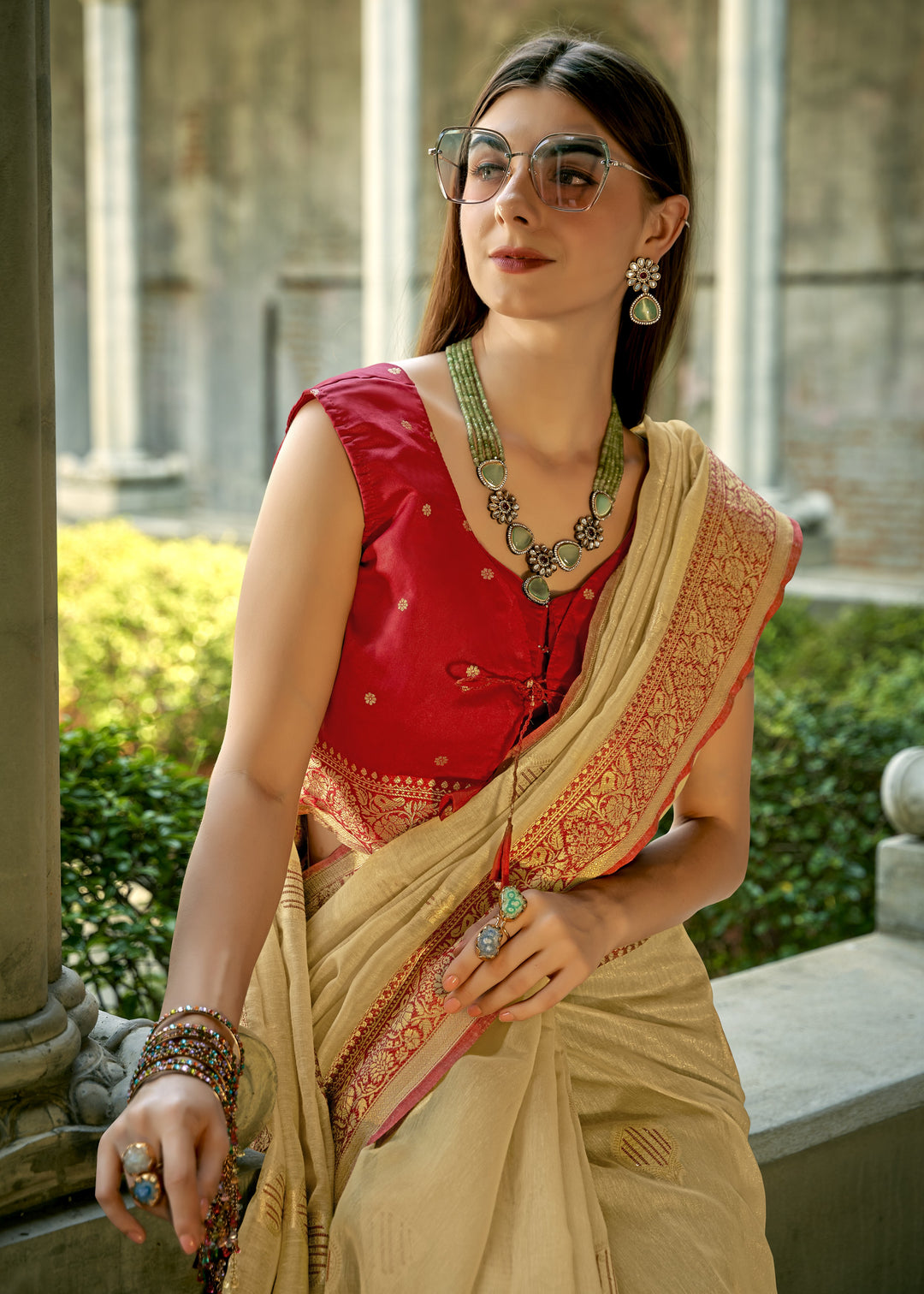 Designer Tissue Silk Saree | Stylish Bohemian Sadi for Special Events