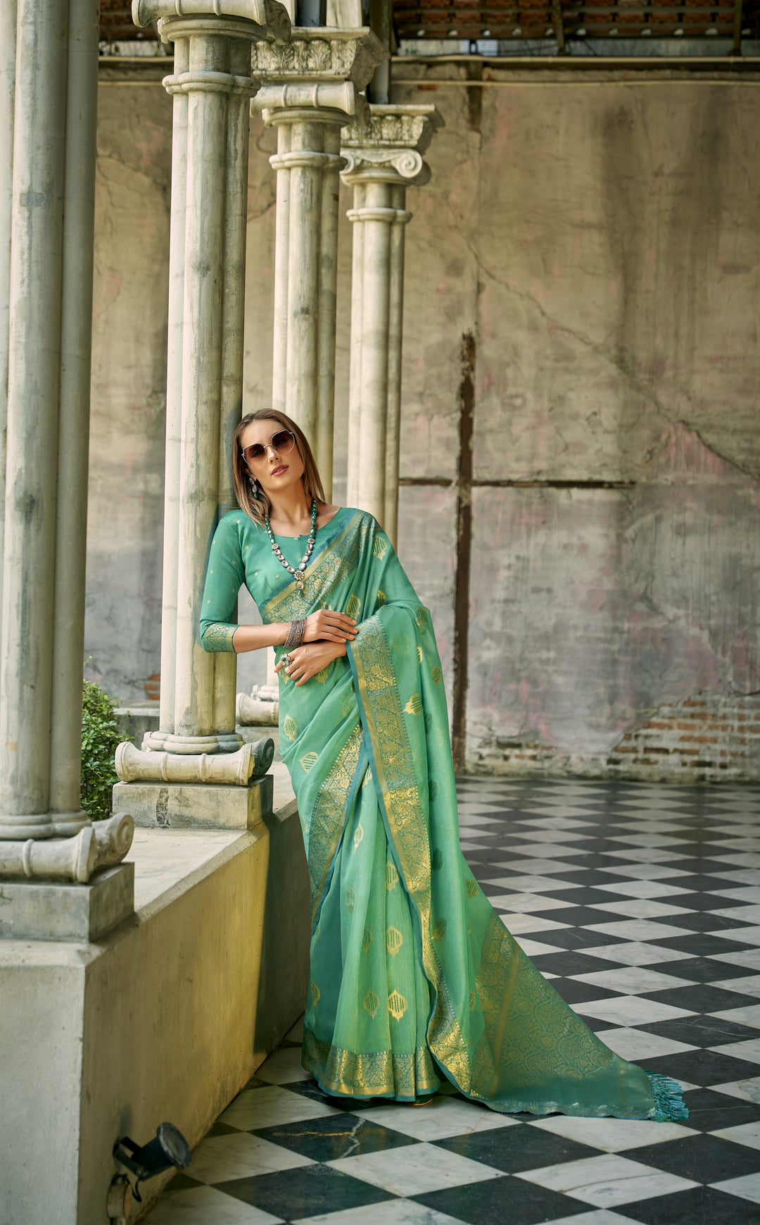 Designer Tissue Silk Saree | Stylish Bohemian Sadi for Special Events