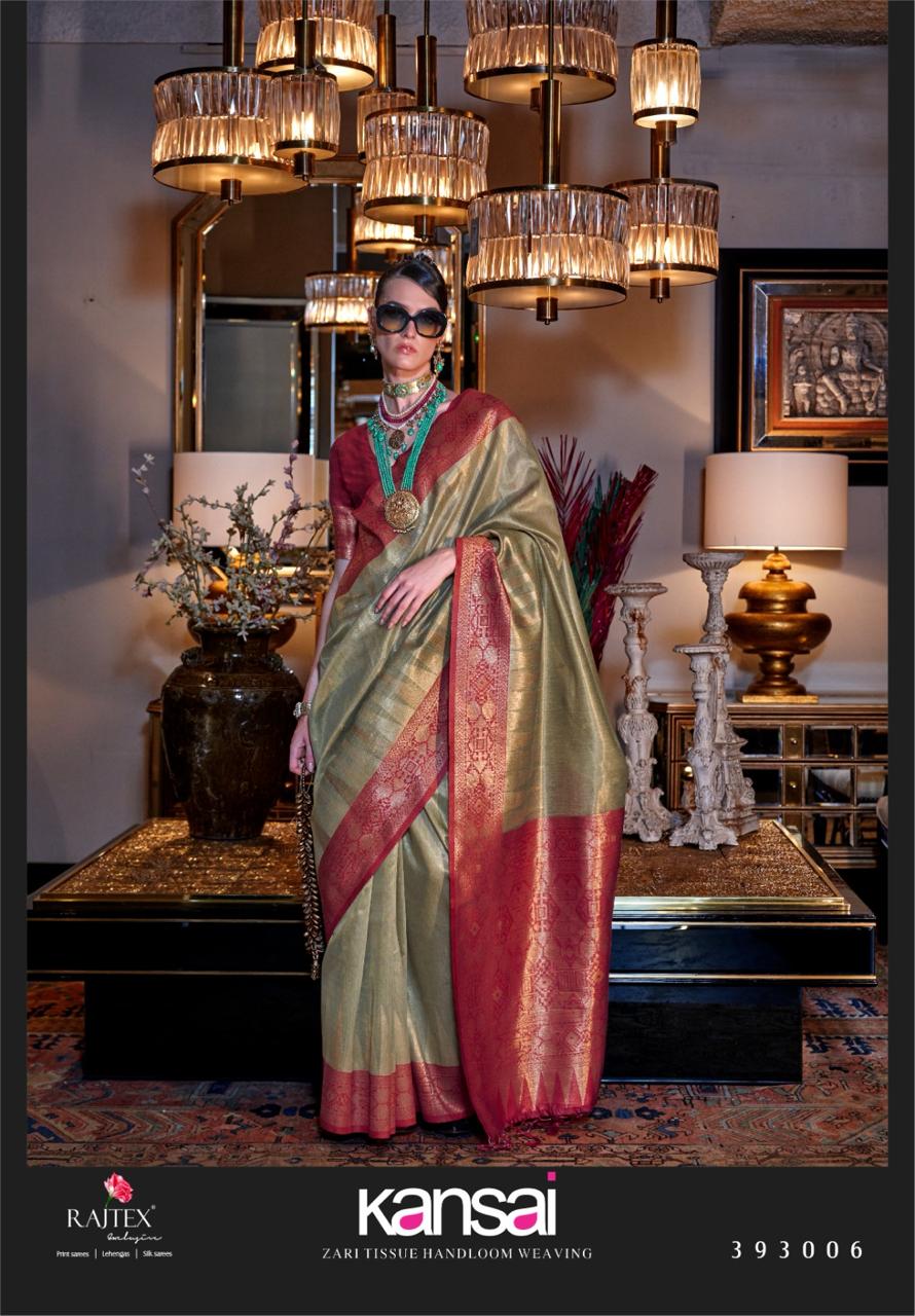 Zari Tissue Silk Saree with Contrast Pallu | Vintage Charm Meets Modern Elegance