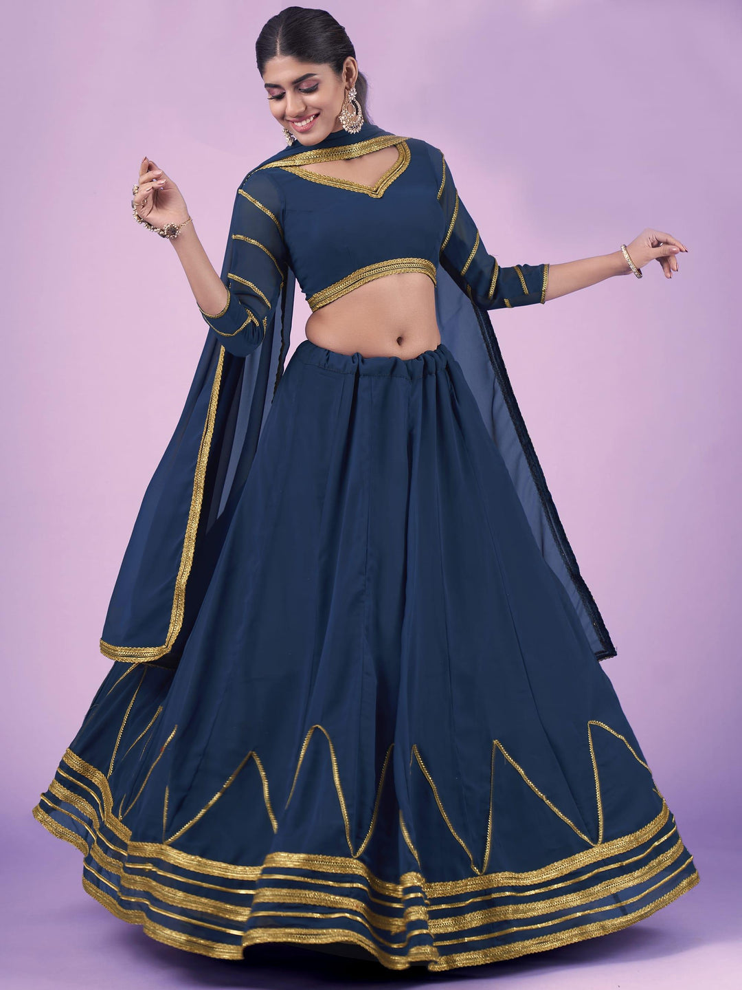 Classic Navy Blue Lehenga for Wedding | Party Wear Lehenga Choli