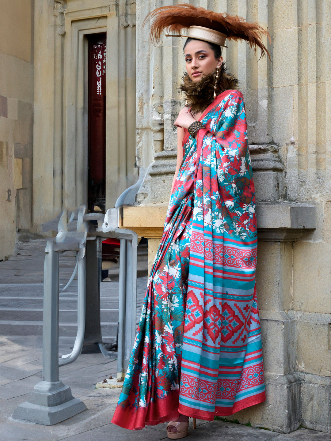 Blue silk lehenga crafted for elegance and style.