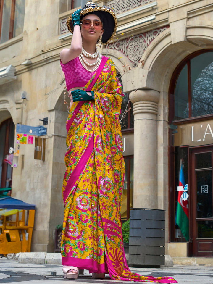 Pink silk saree crafted for elegance and style.