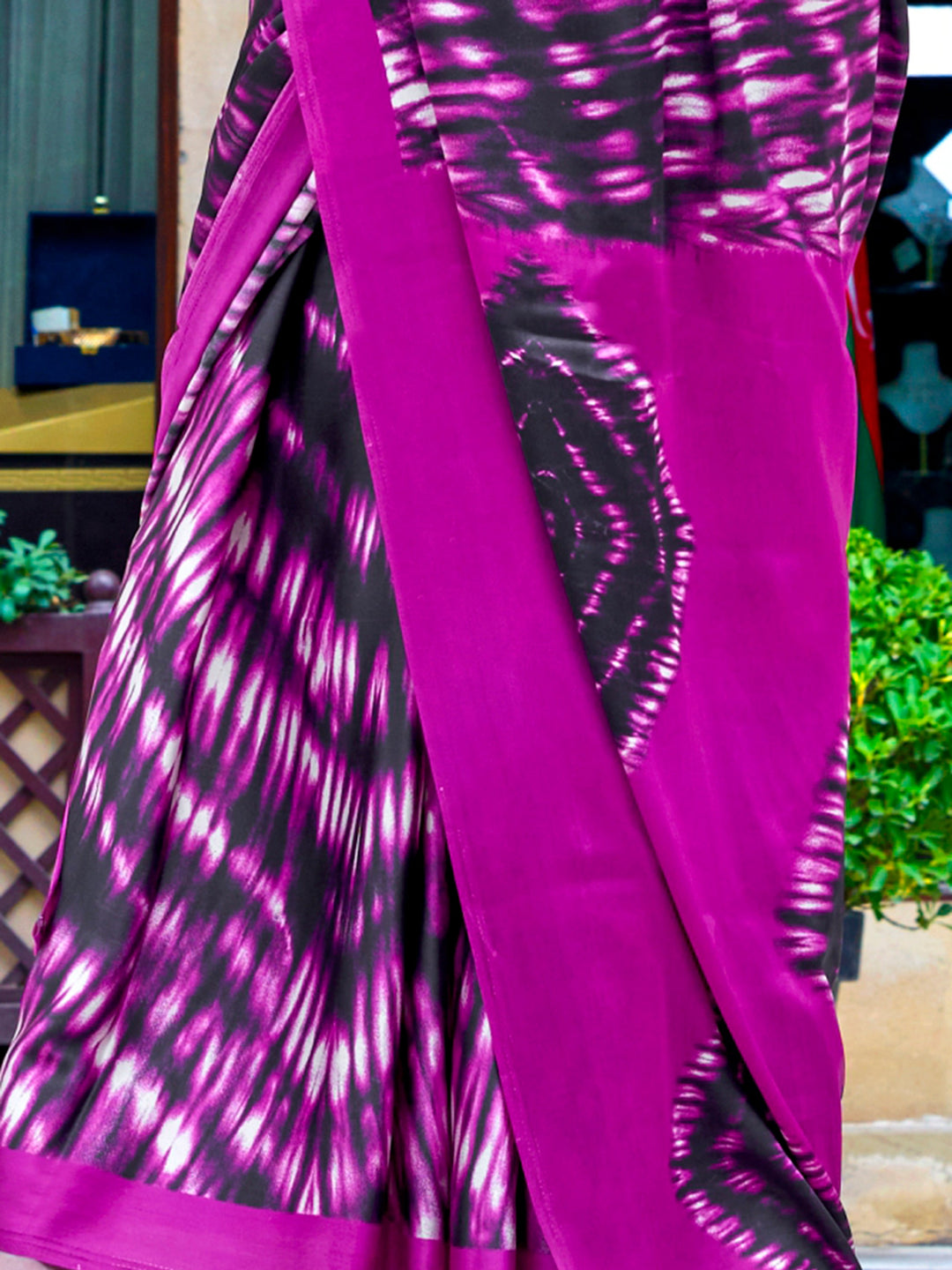 Vibrant color luxurious fabric exclusive attire crafted for elegance and style.