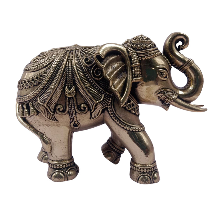 Delightful brass elephant display piece, symbolizing good fortune and positivity.