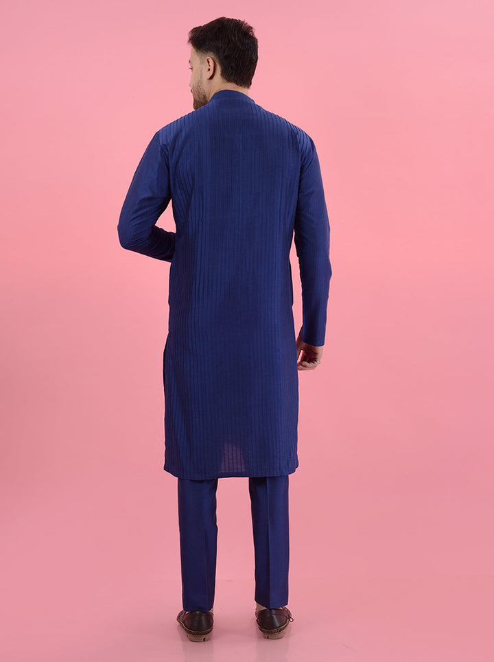 USA men's luxurious blue kurta pajama, perfect for festive occasions.