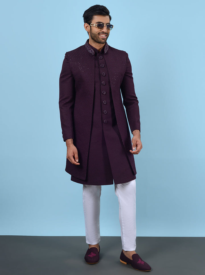 Jacquard Indo Western kurta, embroidered and stylish for USA events