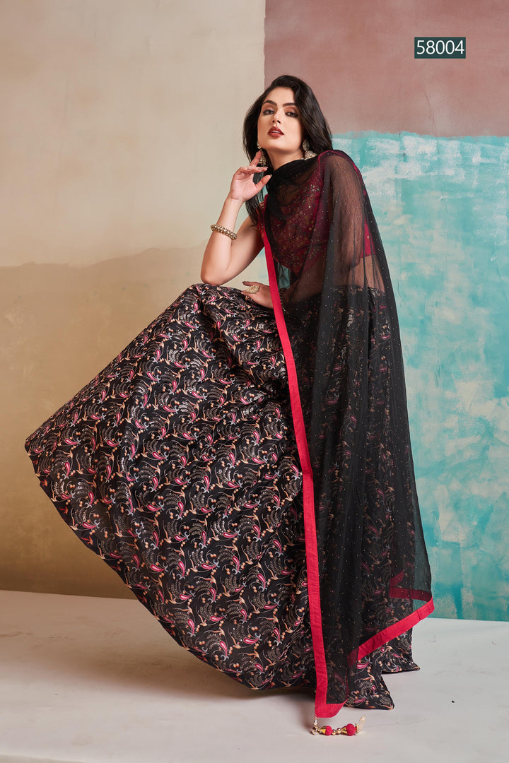 Digital Print Chinon Lehenga | Elegant Festive Wear with Georgette Dupatta