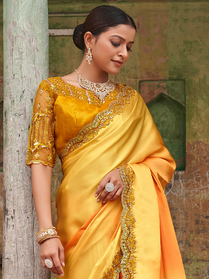 Vibrant color luxurious fabric exclusive attire crafted for elegance and style.