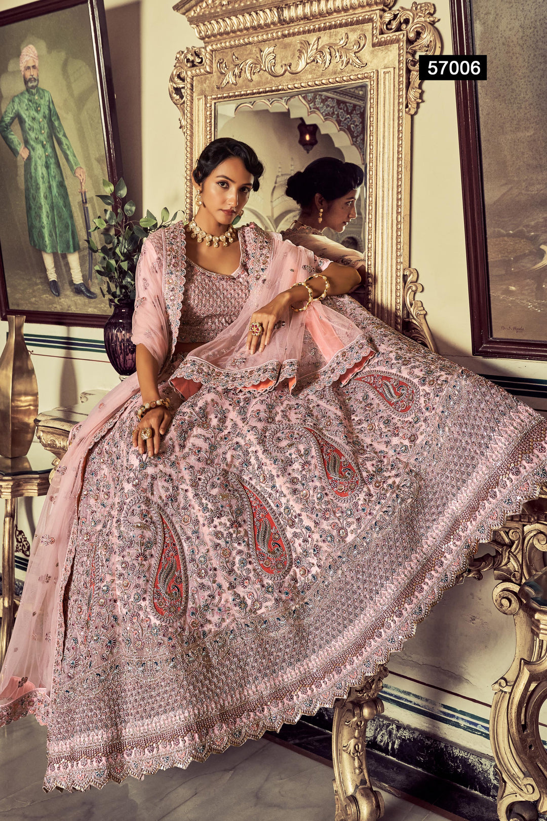 Pink Soft Net Lehenga Choli | Embroidered Bridal Lehenga for Women