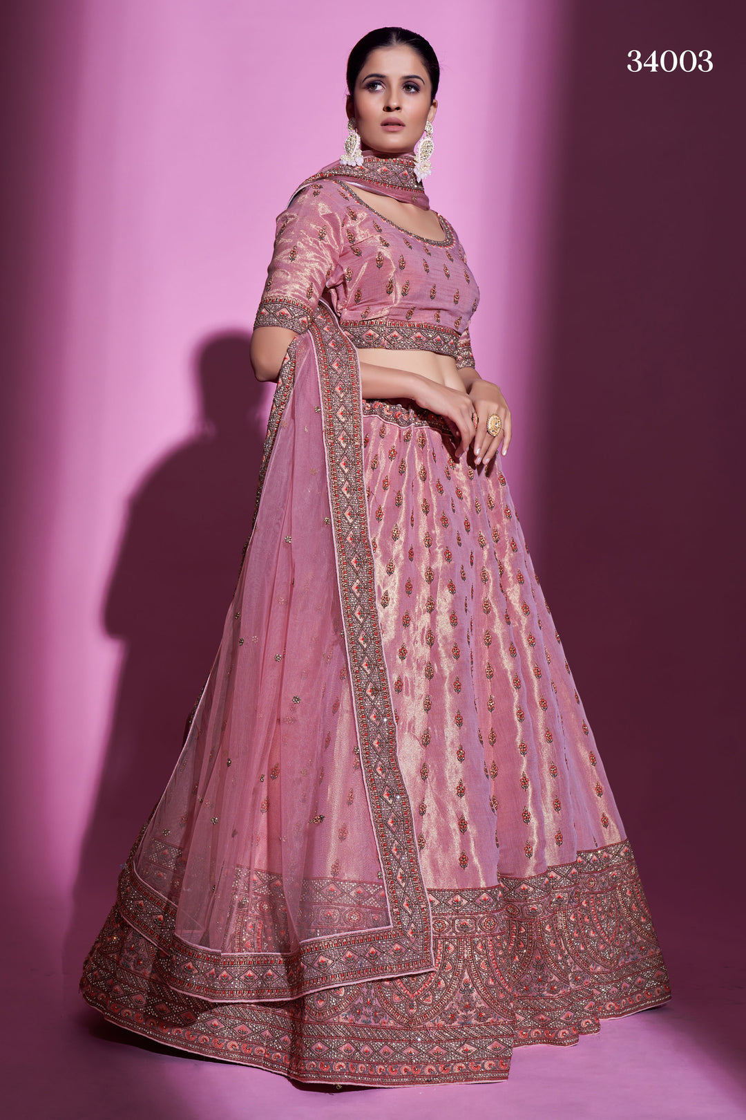 Silk Designer Lehenga Choli | Embroidered Lehenga with Net Dupatta