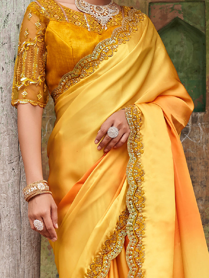 Vibrant color luxurious fabric exclusive attire crafted for elegance and style.