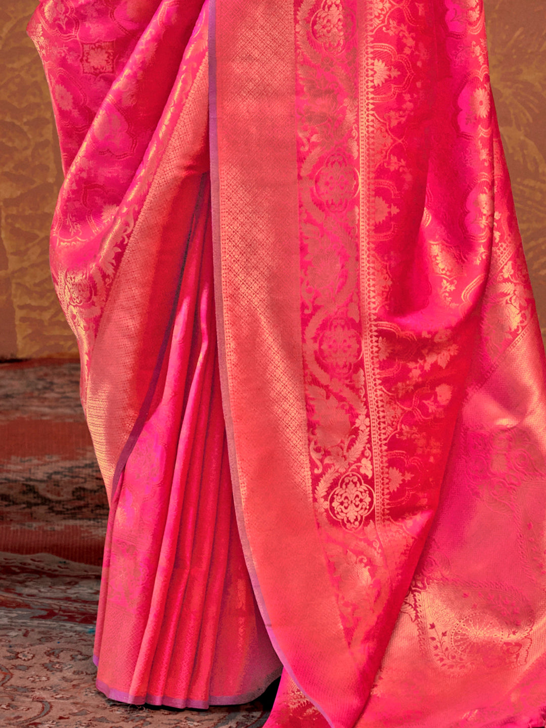 Vibrant color luxurious fabric exclusive attire crafted for elegance and style.