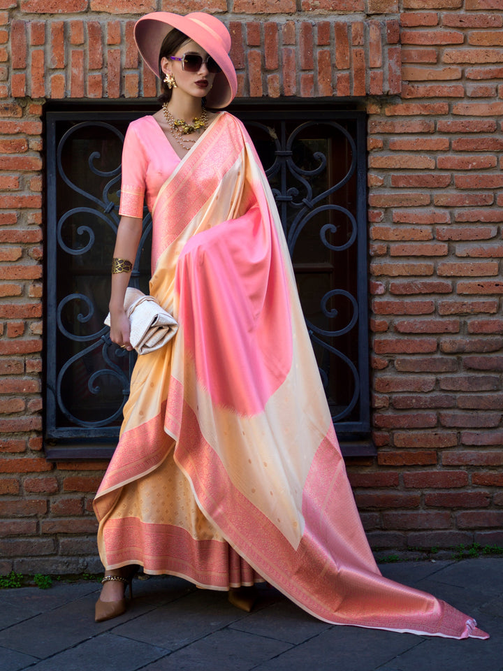 Gold silk saree crafted for elegance and style.