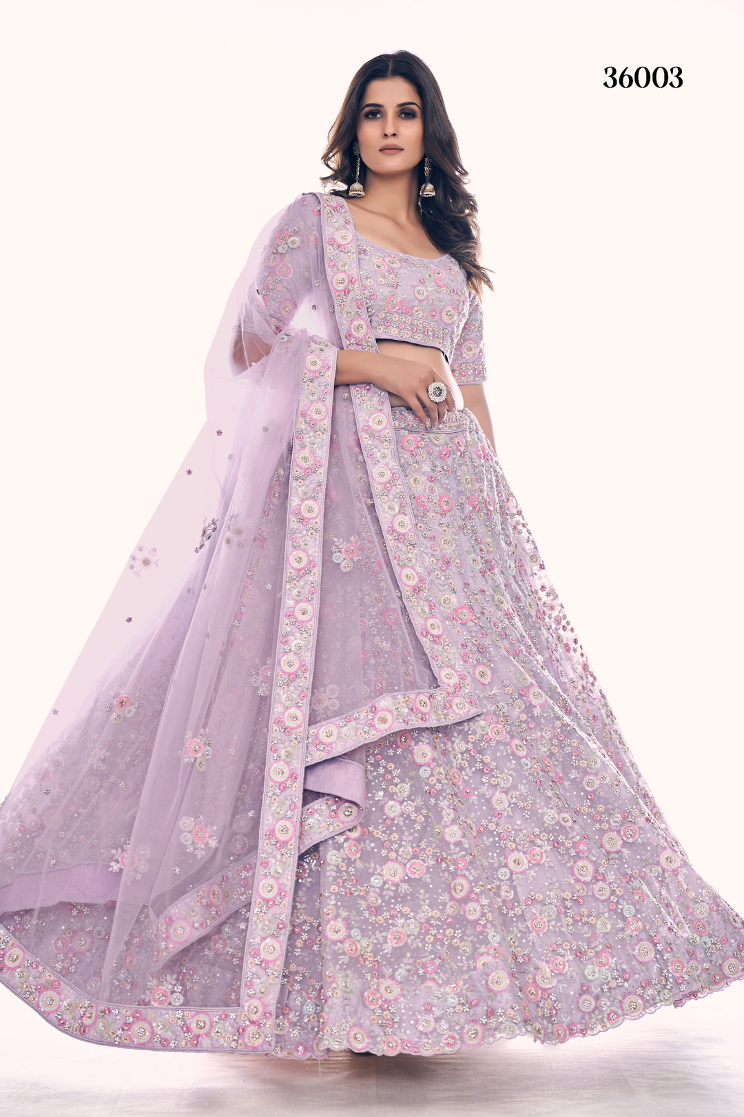 Bridal Embroidered Lehenga Set | Designer Soft Net Lehenga for Women