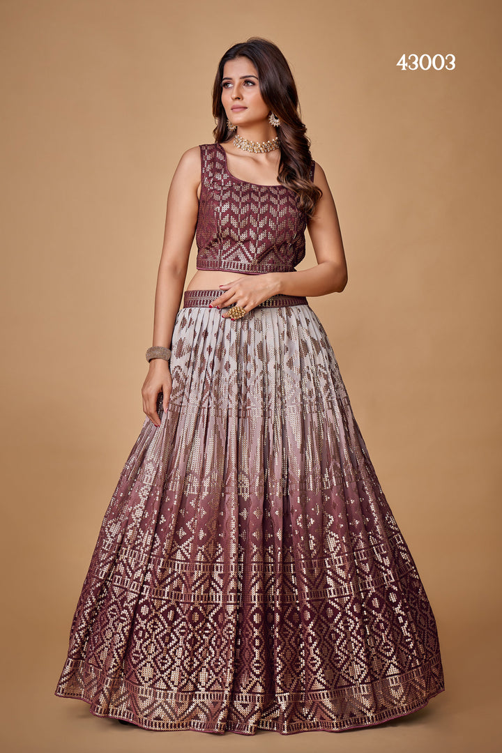 Purple Lehenga Choli | Party Wear Georgette Set