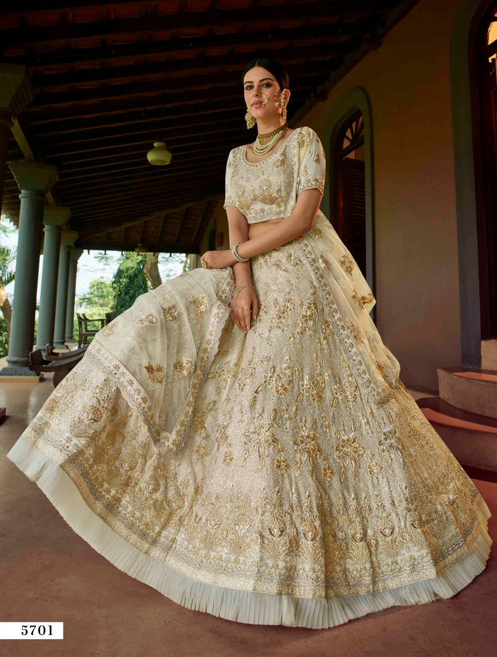 Designer Off-White Lehenga Choli | Traditional Craftsmanship with Modern Style