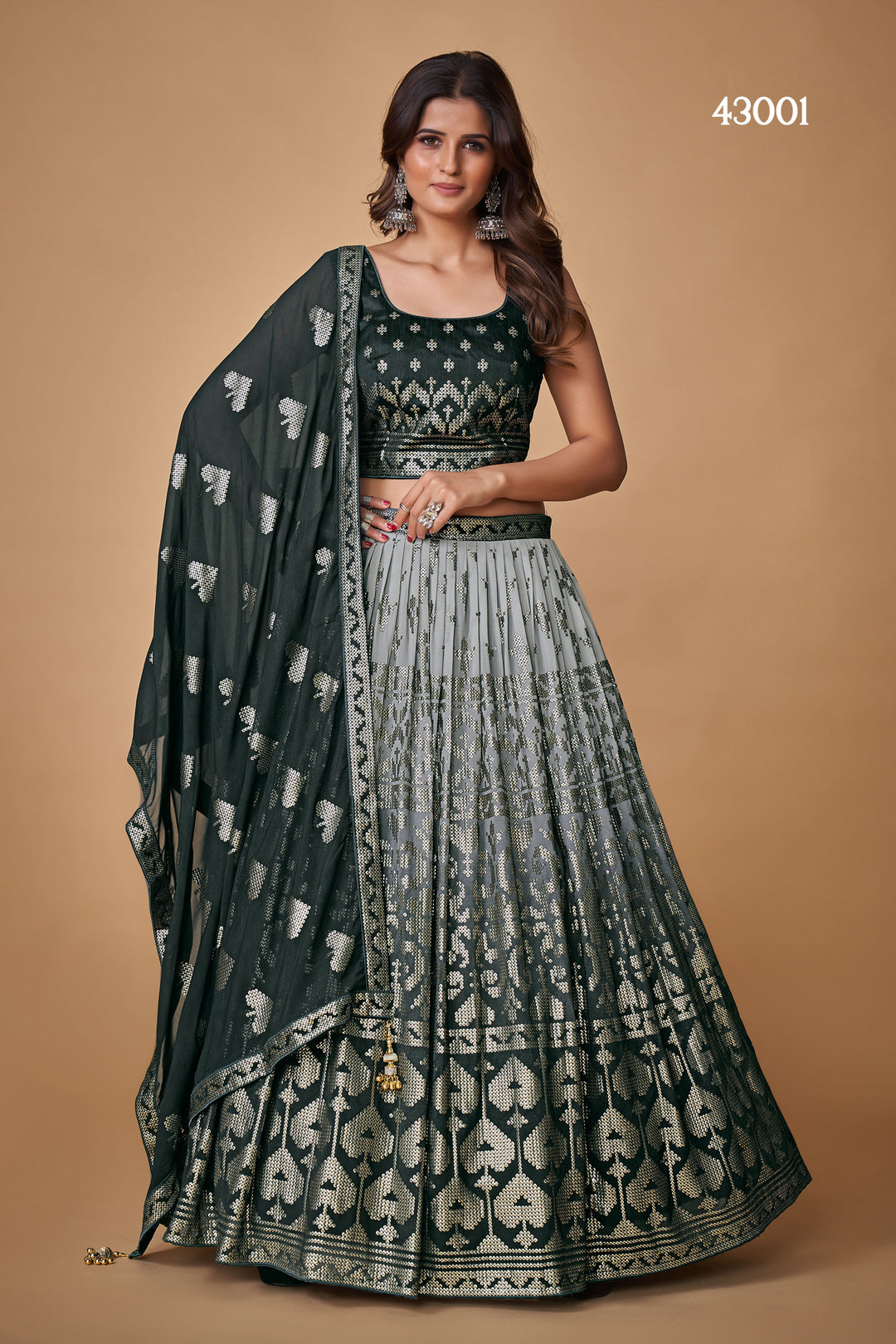 Black Georgette Lehenga Choli | Sequins Work for Weddings & Parties