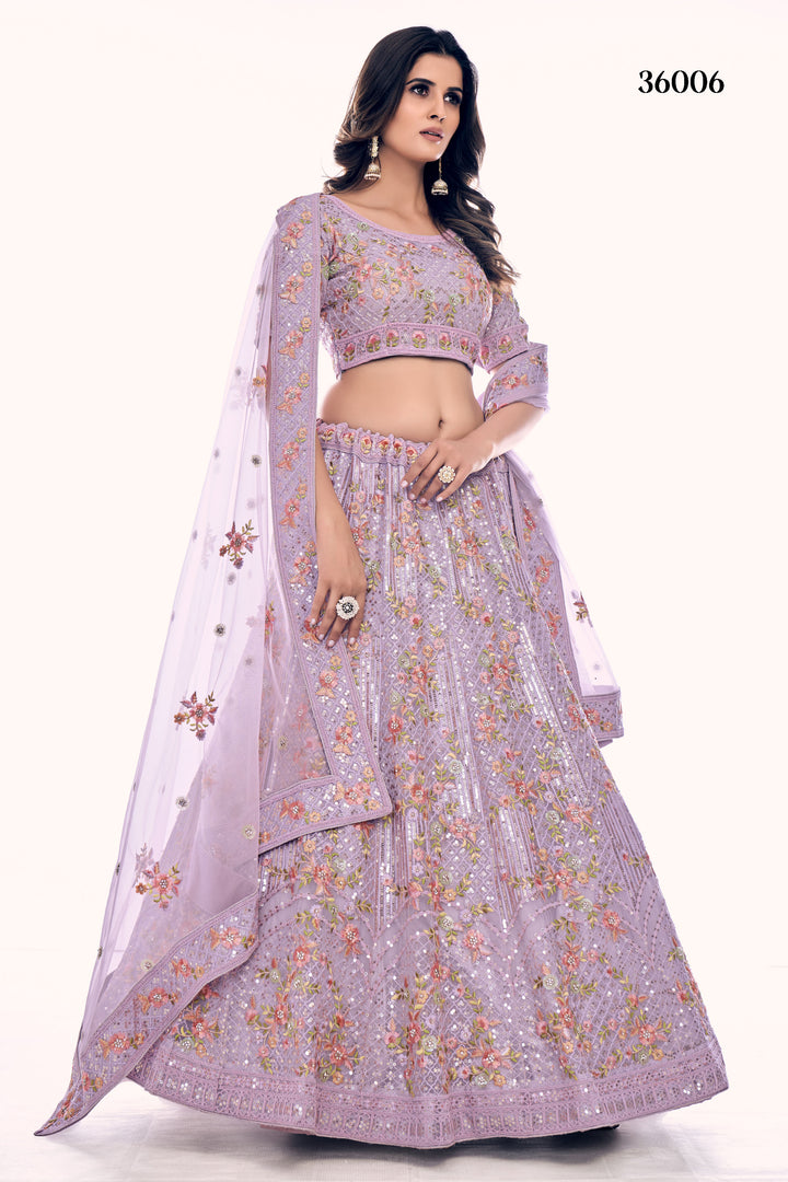 Luxurious Bridal Soft Net Lehenga | Embroidered Designer Lehenga Choli