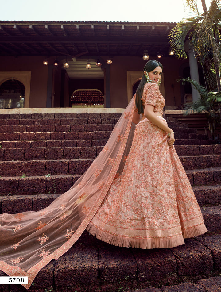 Peach Bridal Lehenga | Perfect for Weddings & Special Celebrations