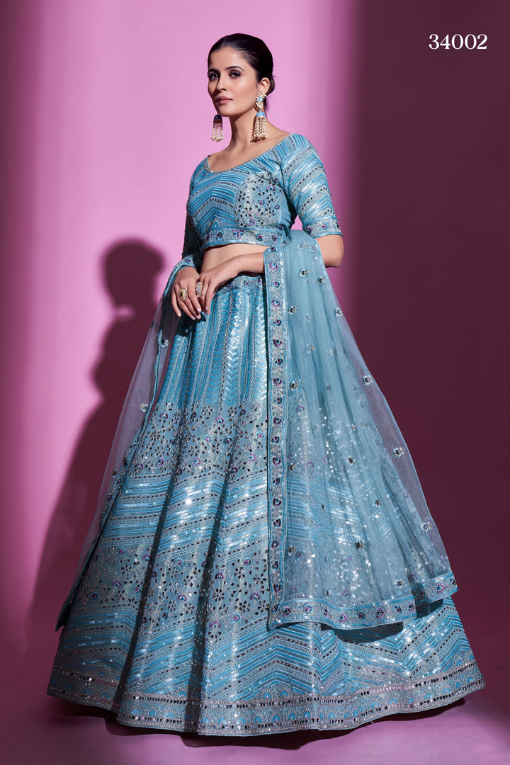 Gota Silk Lehenga with Mirror Work | Elegant Designer Lehenga for Women