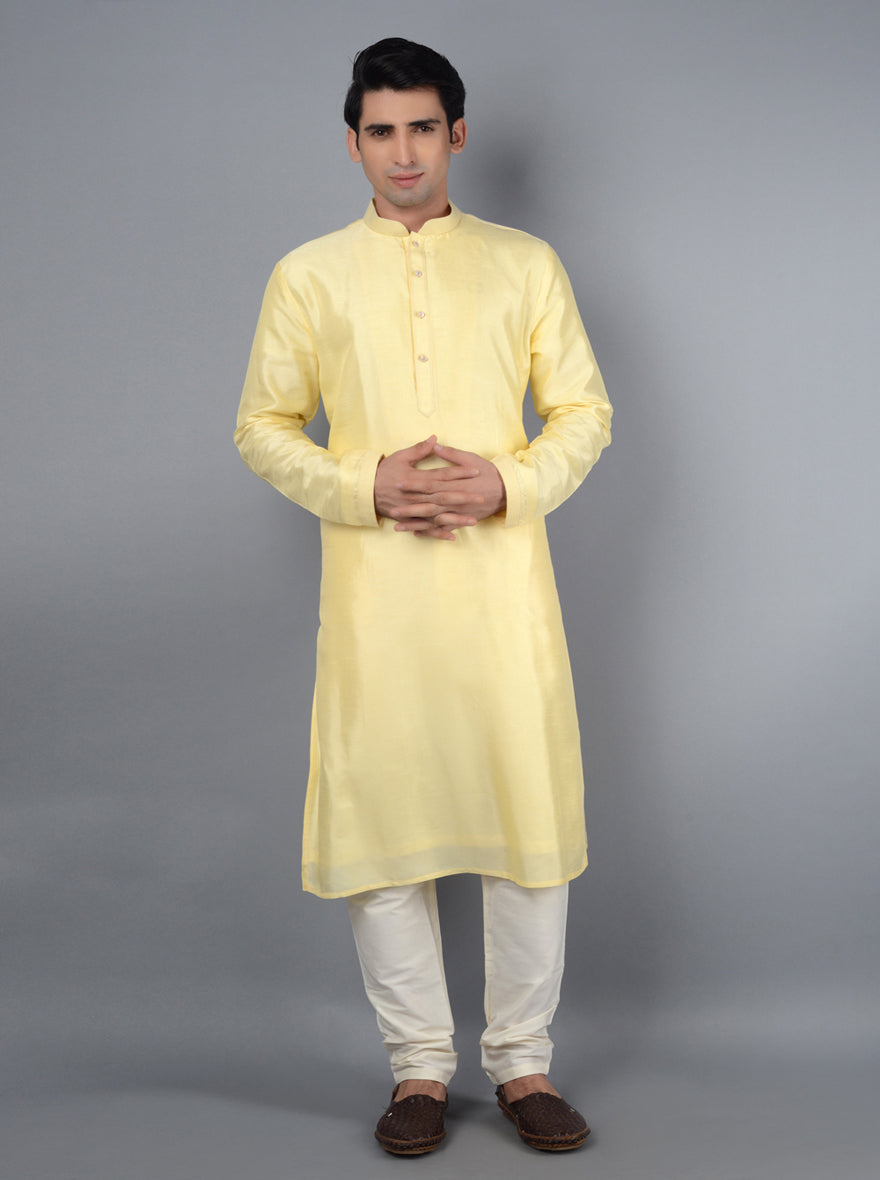 Stylish light yellow kurta pajama offering unmatched comfort.