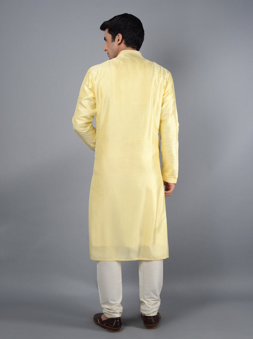 Elegant light yellow kurta for blending modern and classic styles.