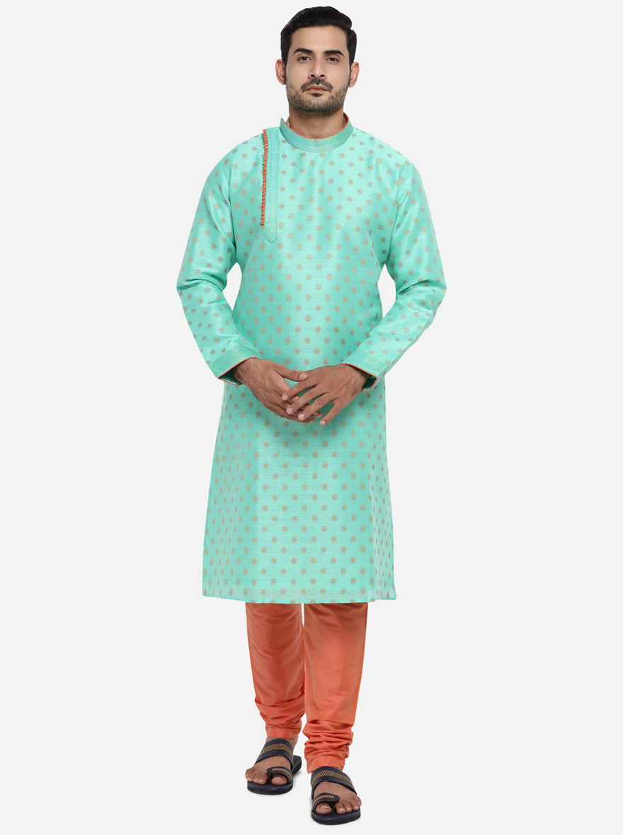 Elevate your look with this trendy aqua green kurta set, perfect for all-day wear in the USA.