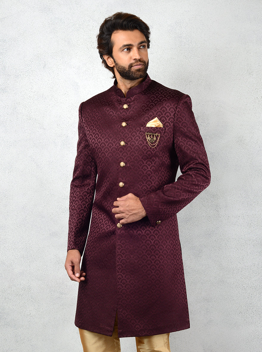 Premium Wine Indo Western Dress for Men | Perfect for Weddings & Sangeet