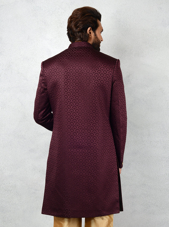 Embrace tradition with a modern twist in our Wine Indo Western outfit, perfect for festive celebrations.